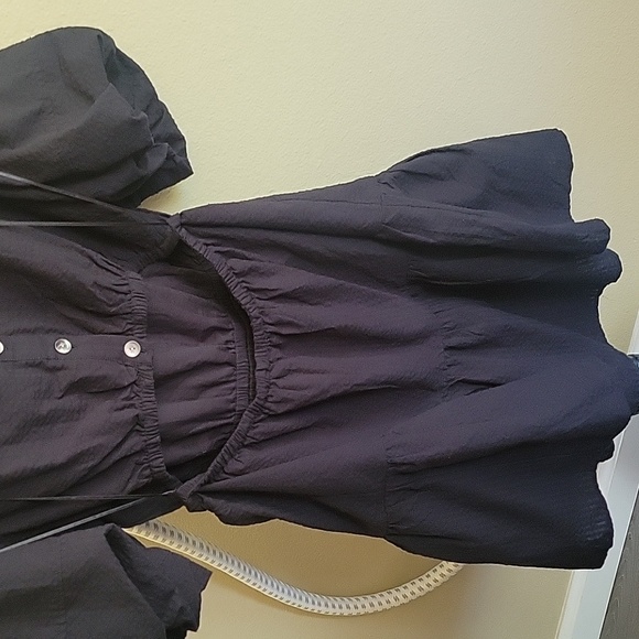 NWT. Madewell sz XL seersucker puff- sleeve cut-out mini dress - Picture 8 of 10